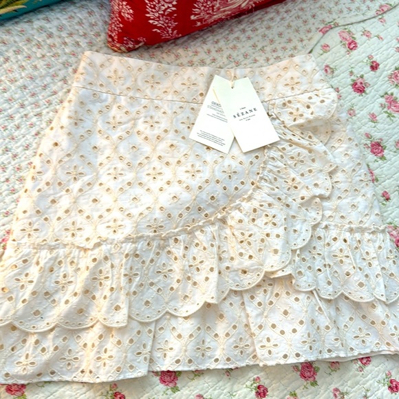 Sezane jupe courte Corina skirt in ecru size 38 new nwt 6 - Picture 2 of 4
